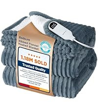 Bedsure GentleSoft Heated Blanket Electric Throw - Soft Ribbed Flannel Electric Blanket, Heating ... | Amazon (US)