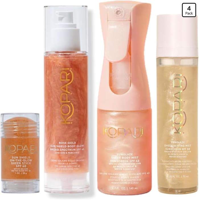 Kopari Summer Shield SPF Vault - Includes Rose Gold Sun Shield Body Glow SPF 45, Rose Gold Sungla... | Amazon (US)