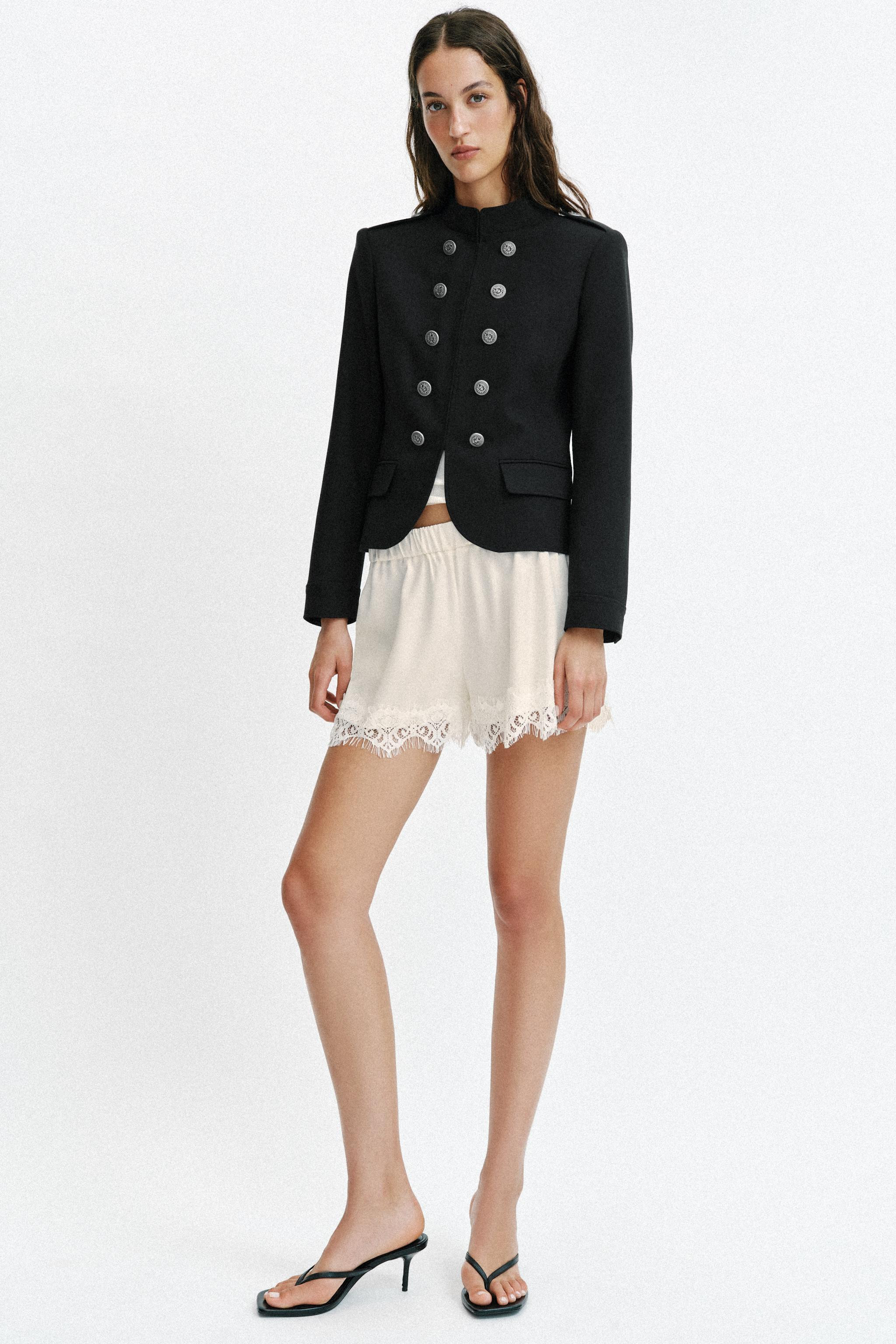 FITTED JACKET WITH SHOULDER PADS AND BUTTONS | Zara US