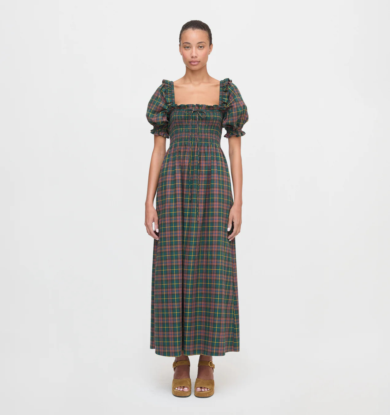 The Scarlett Nap Dress - Navy Sheer Plaid | Hill House Home US