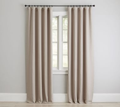 Belgian Flax Linen Rod Pocket Blackout Curtain - Dark Flax | Pottery Barn (US)