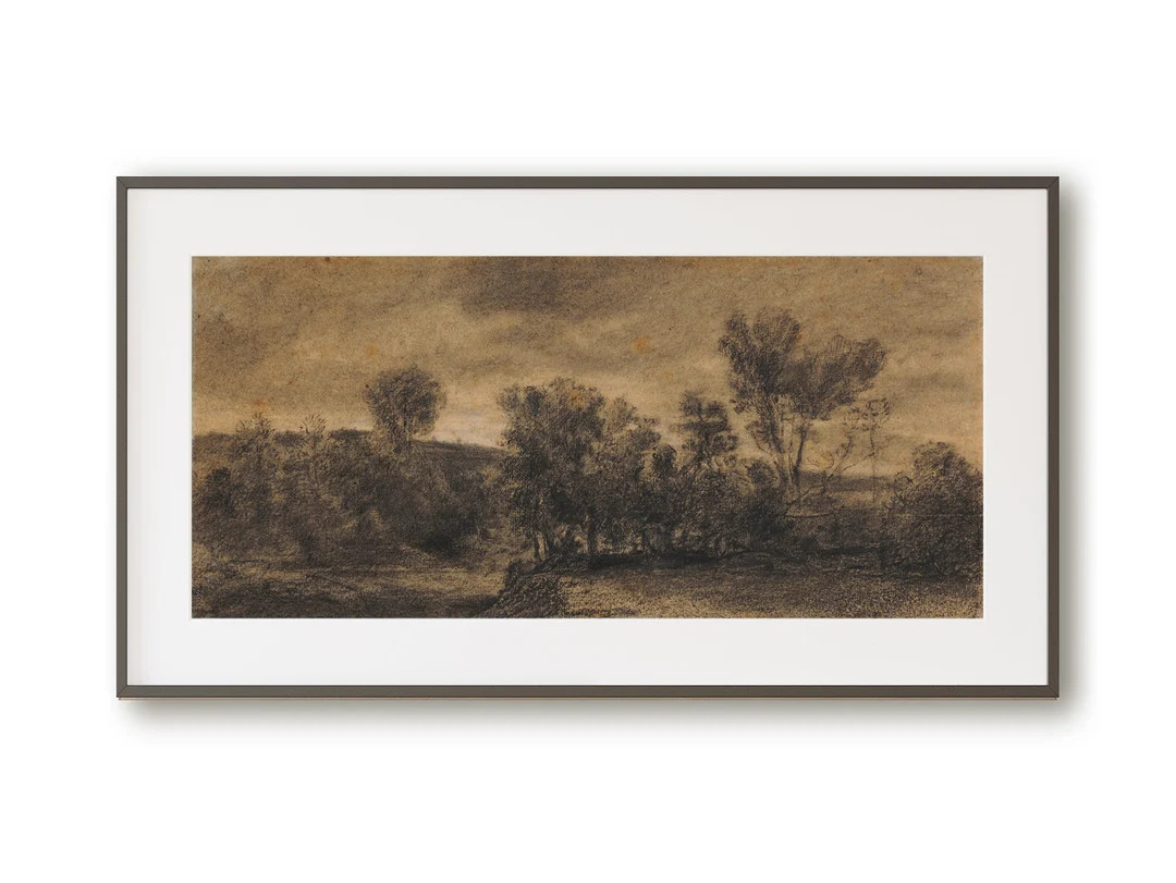 Vintage Charcoal Tree Drawing Antique Sepia Tree Print - Etsy | Etsy (US)