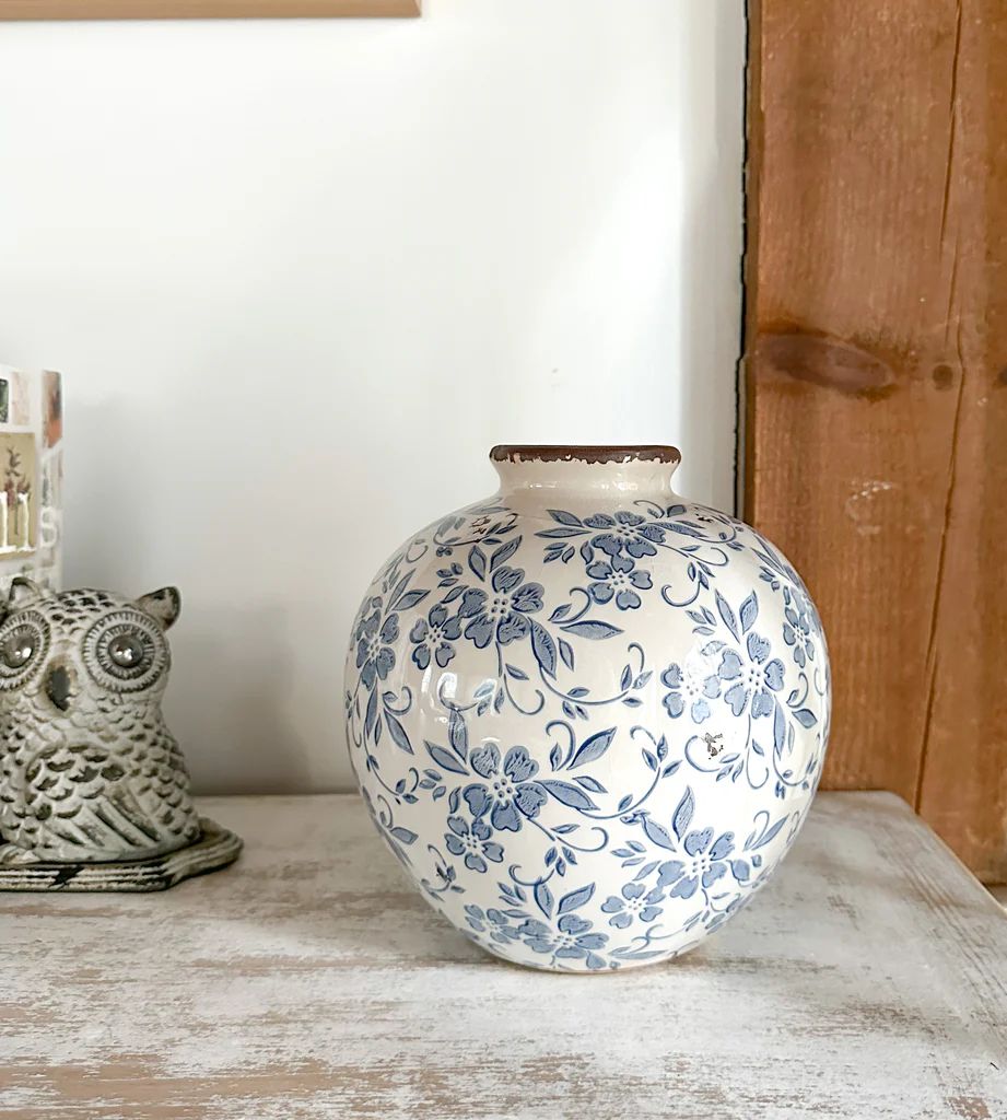 Cecile Transferware Vase | Purple Rose Home