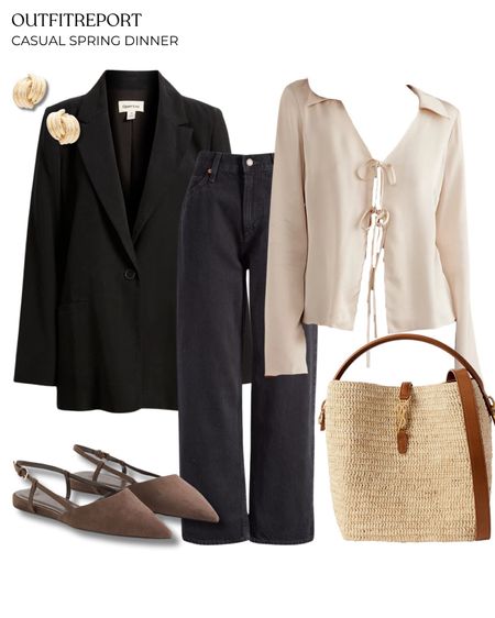 Blazer summer spring outfit white cardigan top sling backs 

#LTKshoecrush #LTKstyletip #LTKitbag