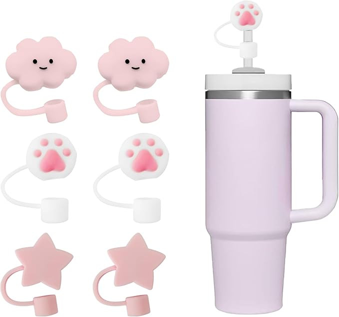 6 PCS Straw Cover Cap for Stanley Cup 30oz/40oz Tumbler, Dust-Proof Straw Covers Cap Toppers, Reu... | Amazon (US)