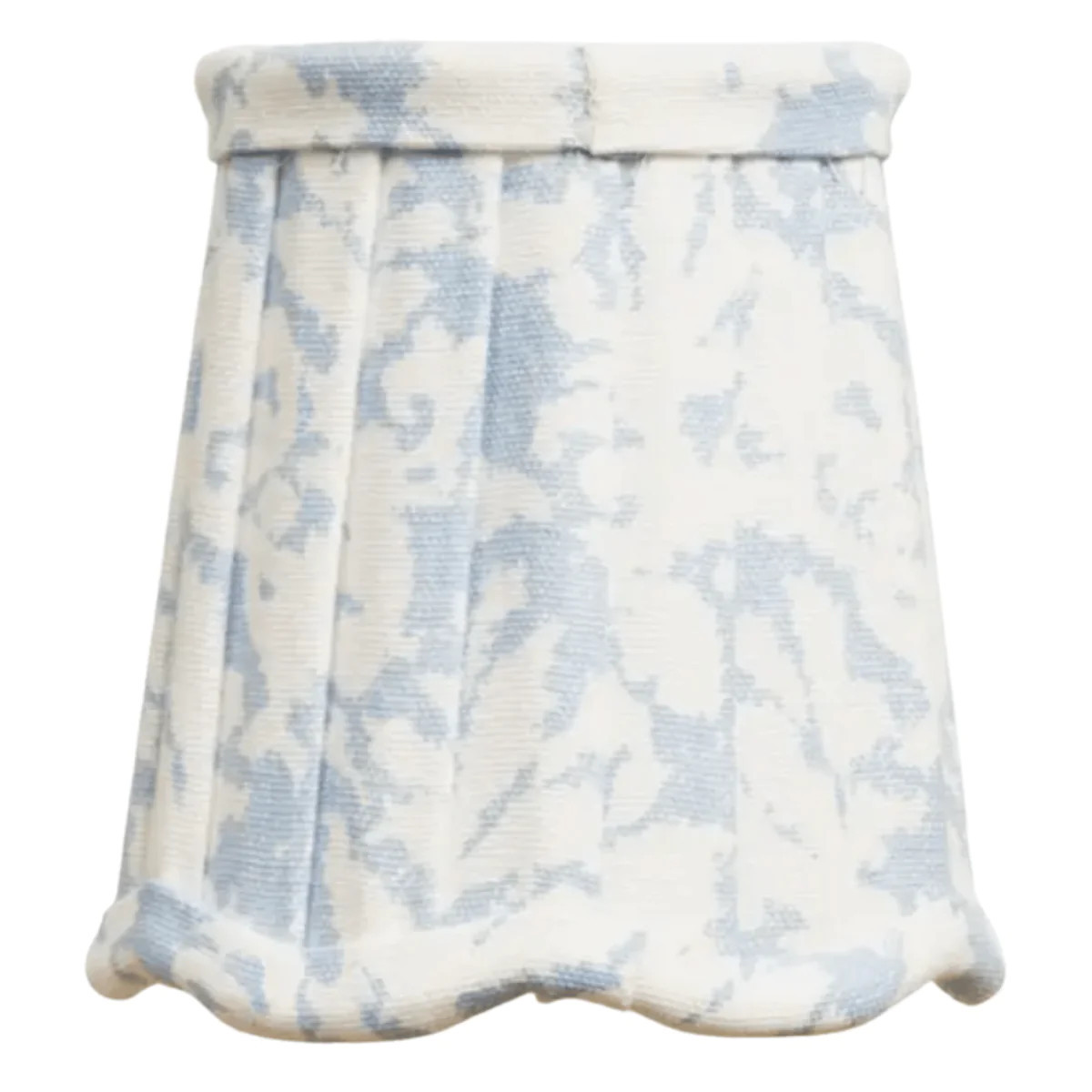 Soft Blue & White Scalloped Sconce Shade | The Well Appointed House, LLC