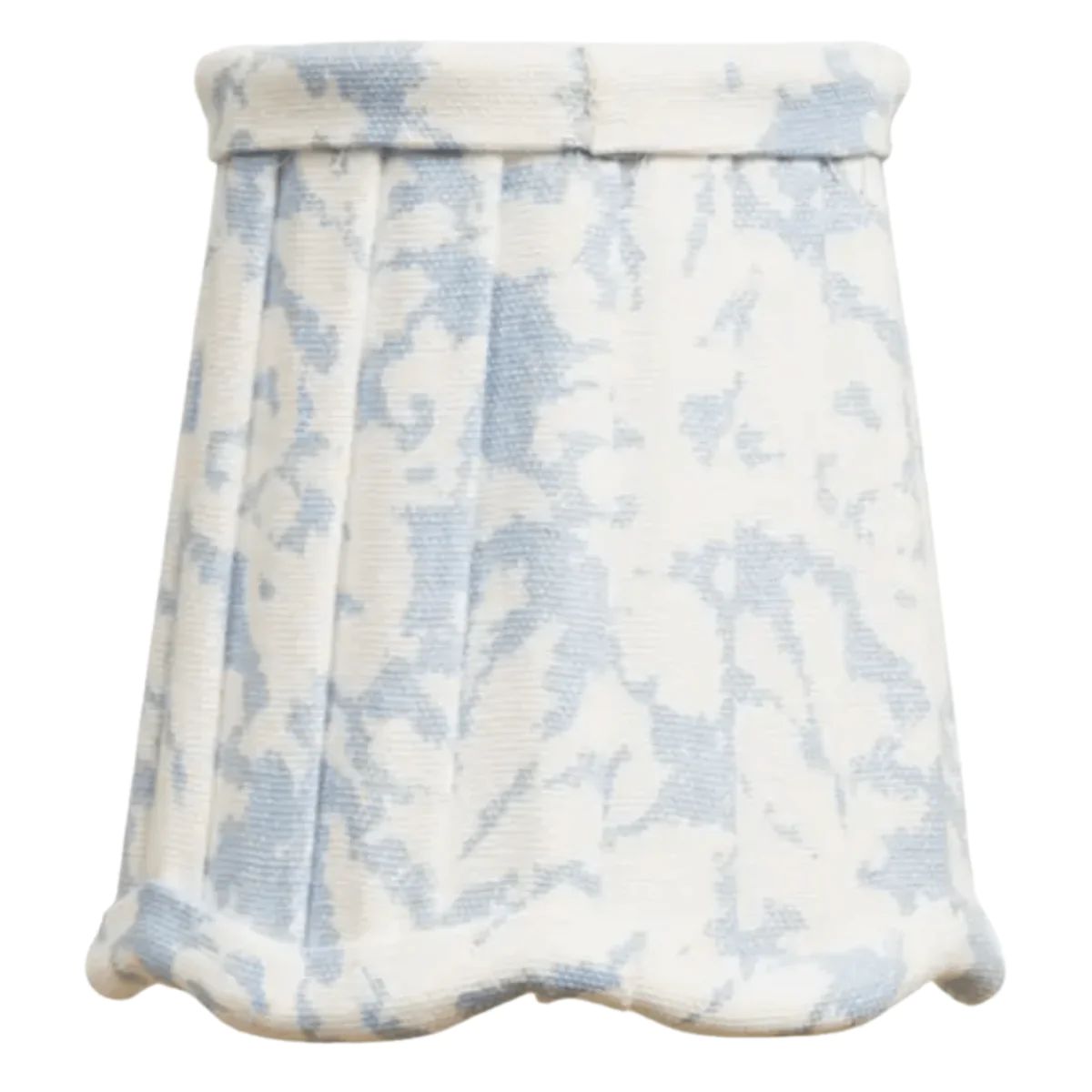 Soft Blue & White Scalloped Sconce Shade | The Well Appointed House, LLC