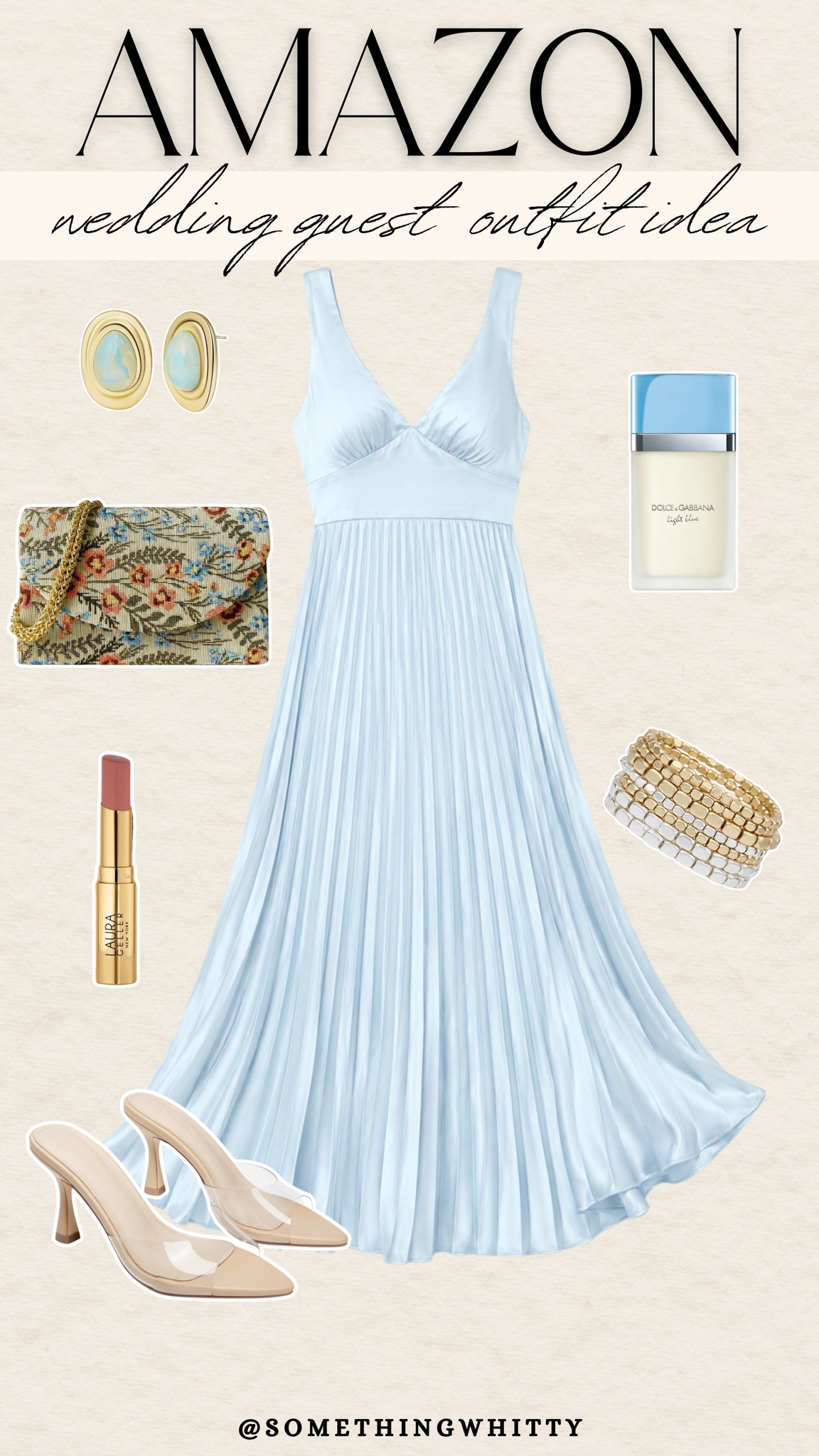 Wedding guest outfit idea! I love this pretty dress paired with gold accents. Perfect for a special occasion. #weddingoutfit #amazonfinds #formalwear #eventstyle #fashion

#LTKootd #LTKSeasonal #LTKWedding