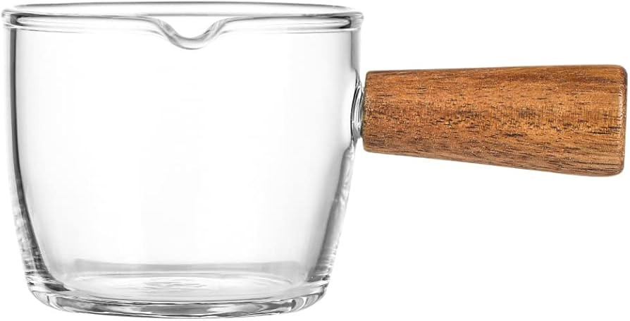 HomeSoGood 100ML Espresso Cup with Wood Handle, Mini Milk Cup, Multi-functional Glass Cup for Cof... | Amazon (US)