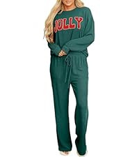 Women Pajamas Set Loungewear Ribbed Long Sleeve Top and Pants with Pockets Lounge Sweatsuit Set | Amazon (US)