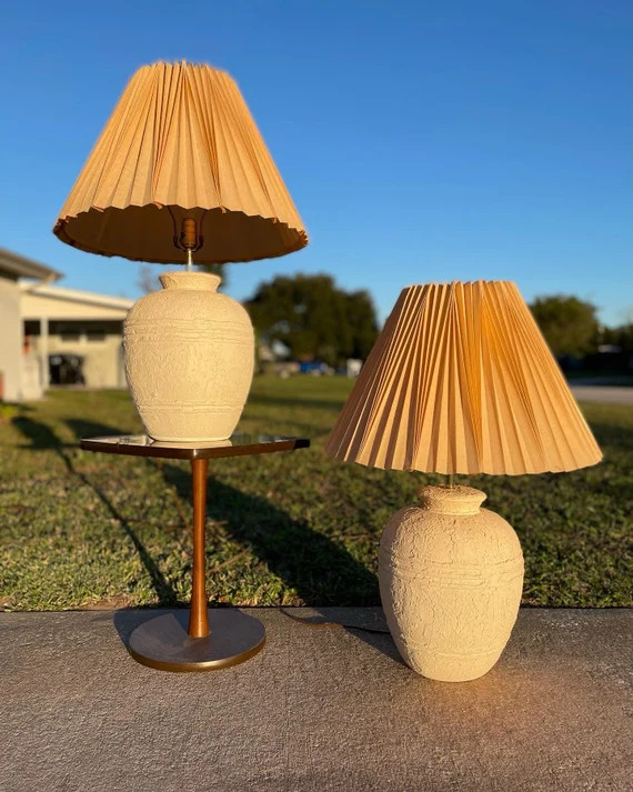 1970s Glazed Plaster Textured Lamps | Etsy | Etsy (US)