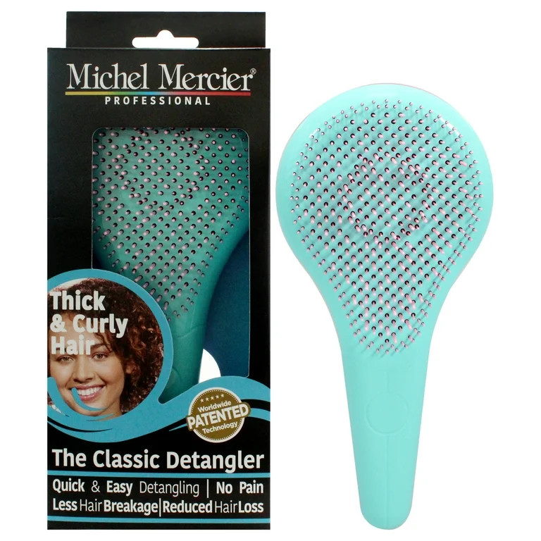 Michel Mercier The Classic Detangler Thick and Curly Hair - Pink-Turquoise , 1 Pc Hair Brush | Walmart (US)