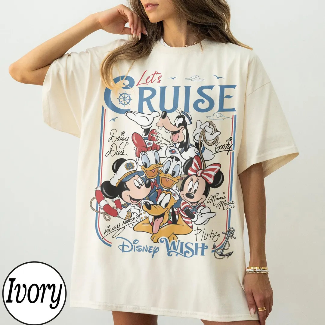 Customize Disney Mickey and Friends Let's Cruise Line Shirt, Family Cruise Vacation 2026 Matching... | Etsy (US)
