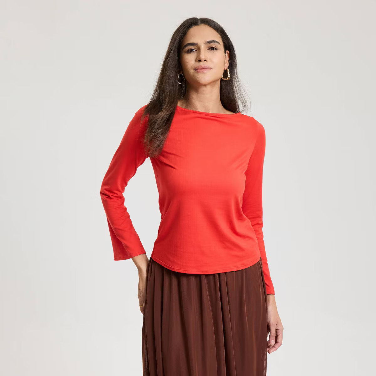 Women's Boat Neck Knit Top with Cowl Back - A New Day™ | Target