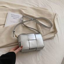 Mini Metallic Braided Detail Square Bag Funky | SHEIN