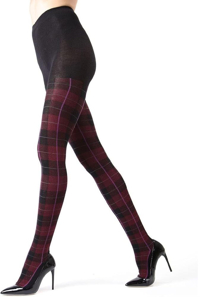 MeMoi Glasgow Plaid Cotton Tights for Women, Cozy, Warm and Fashionable Patterned Sweater Tights ... | Amazon (US)