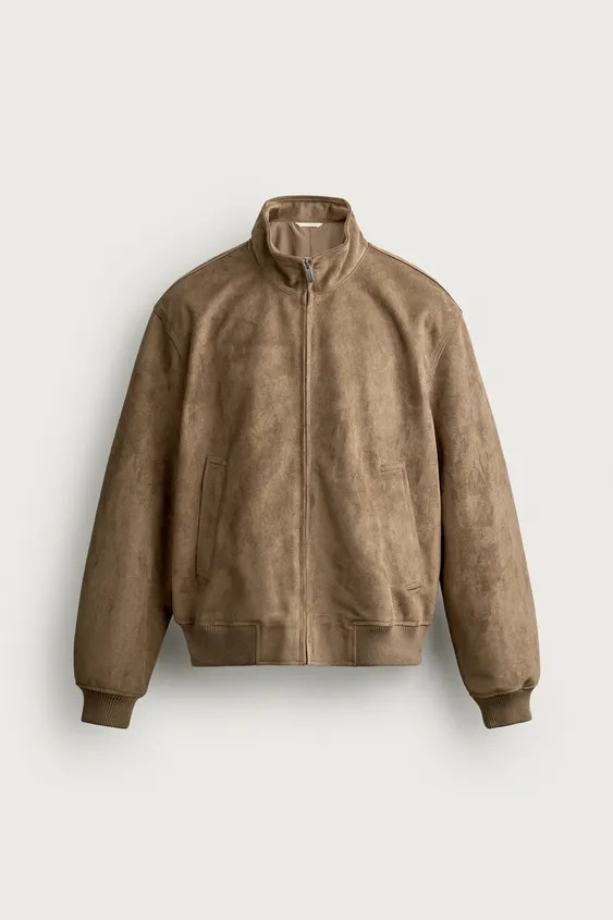 REGULAR FIT FAUX SUEDE JACKET | Zara UK