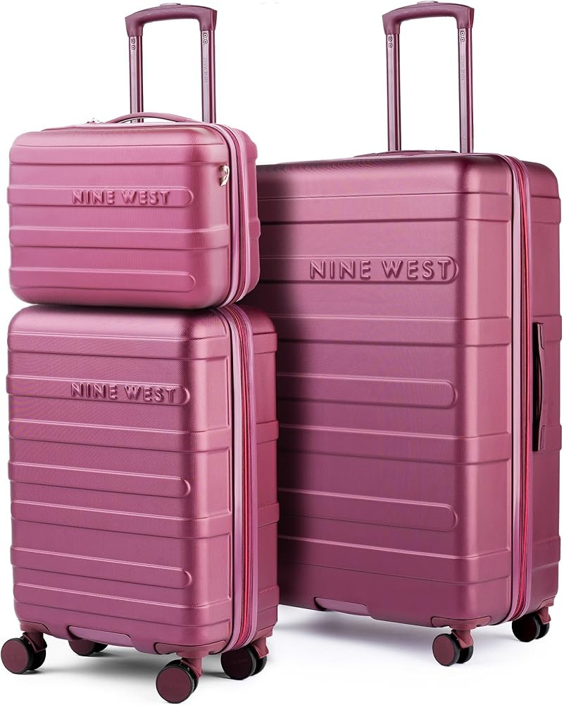 Nine West Celine 3 Piece Luggage Set – 20″ Carry-On & 28″ Checked Suitcase, Burgundy, Light... | Amazon (US)