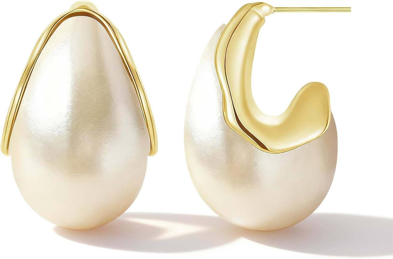 Vintage Pearl Earrings Big Large Pearl Earrings for Women Teardrop Bridal Wedding Earring Chunky ... | Amazon (US)