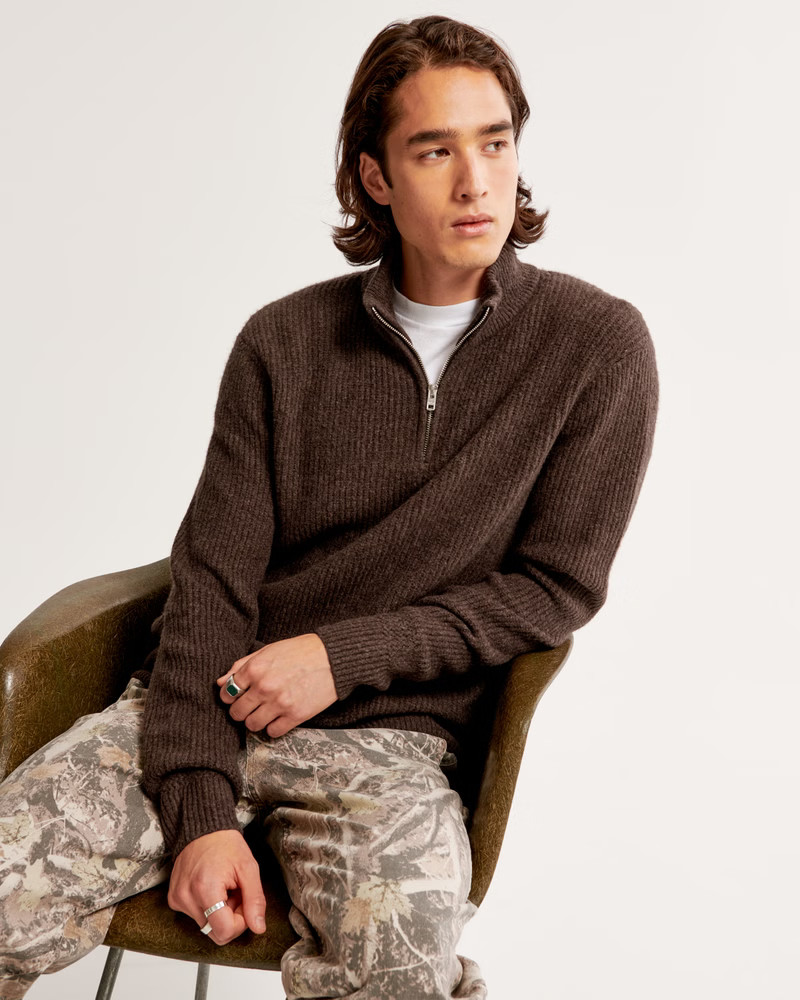 Men's Elevated Quarter-Zip Sweater | Men's | Abercrombie.com | Abercrombie & Fitch (US)