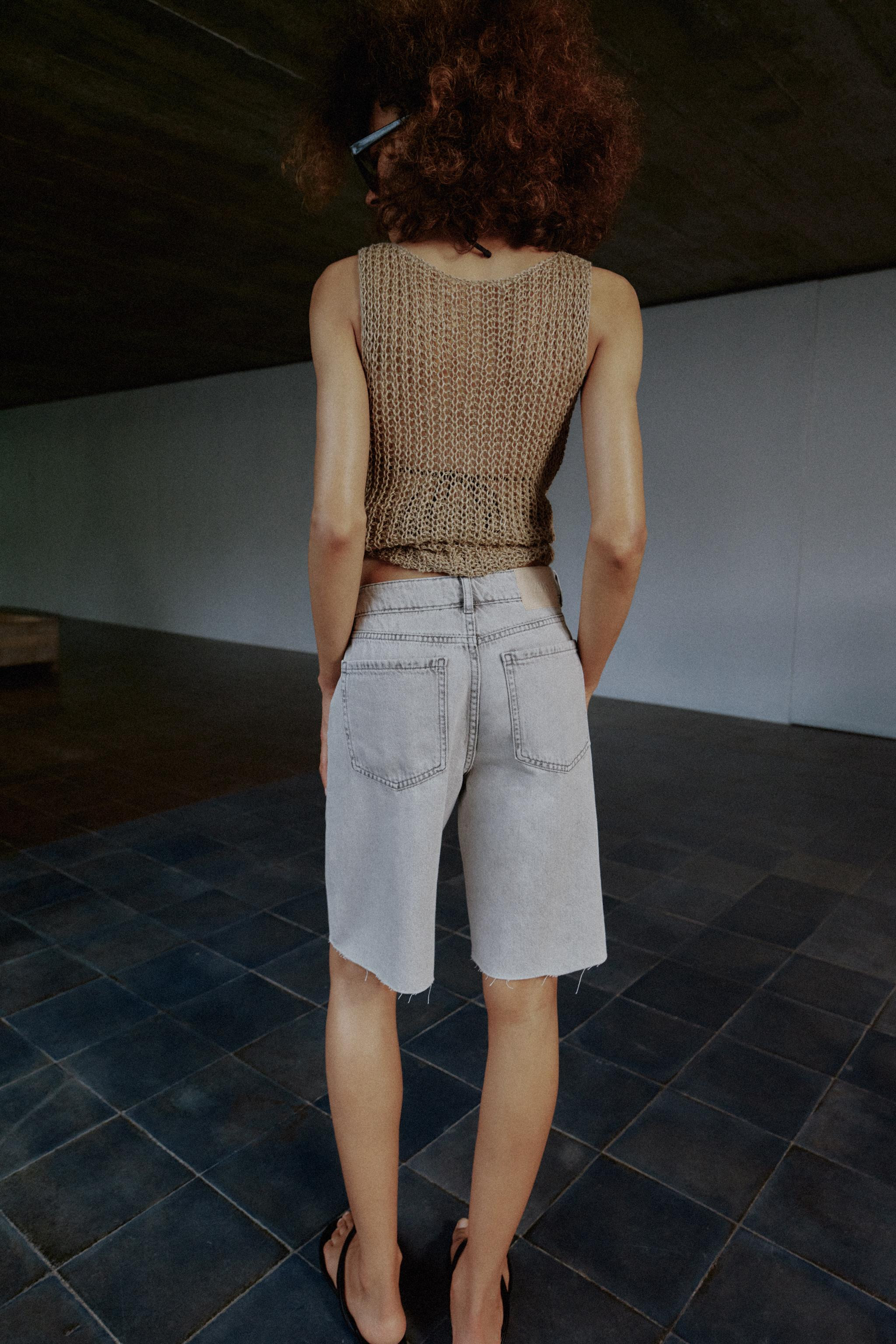 Z1975 MID-WAIST DENIM SHORTS | Zara UK
