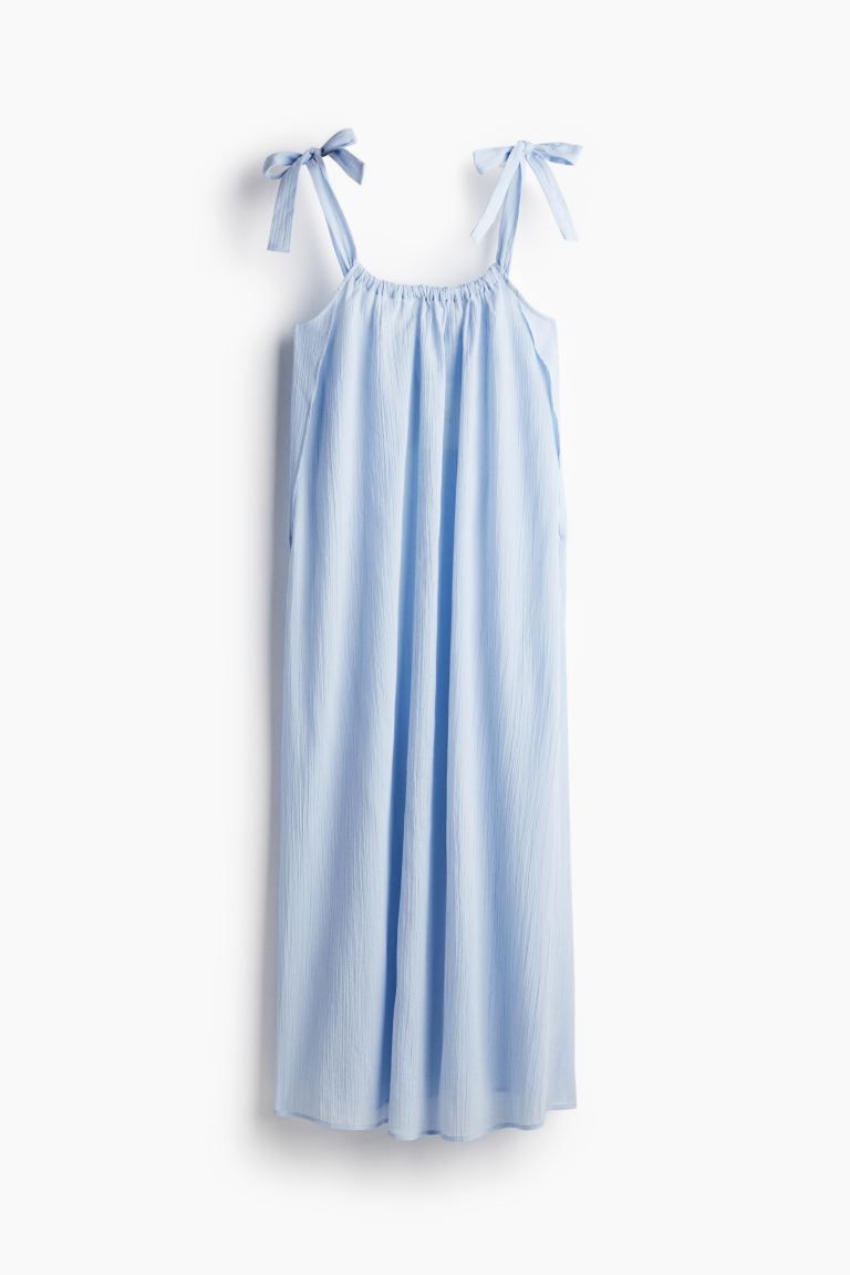 MAMA Before & After Crêpe Nursing Dress - Sleeveless - Long - Light blue - Ladies | H&M US | H&M (US + CA)