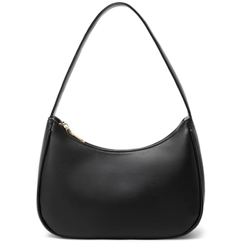 CYHTWSDJ Shoulder Bags for Women, Cute Hobo Tote Handbag Mini Clutch Purse with Zipper Closure (Black) | Amazon (US)