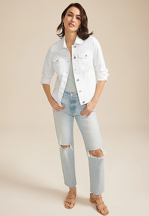 White Denim Jacket | Maurices