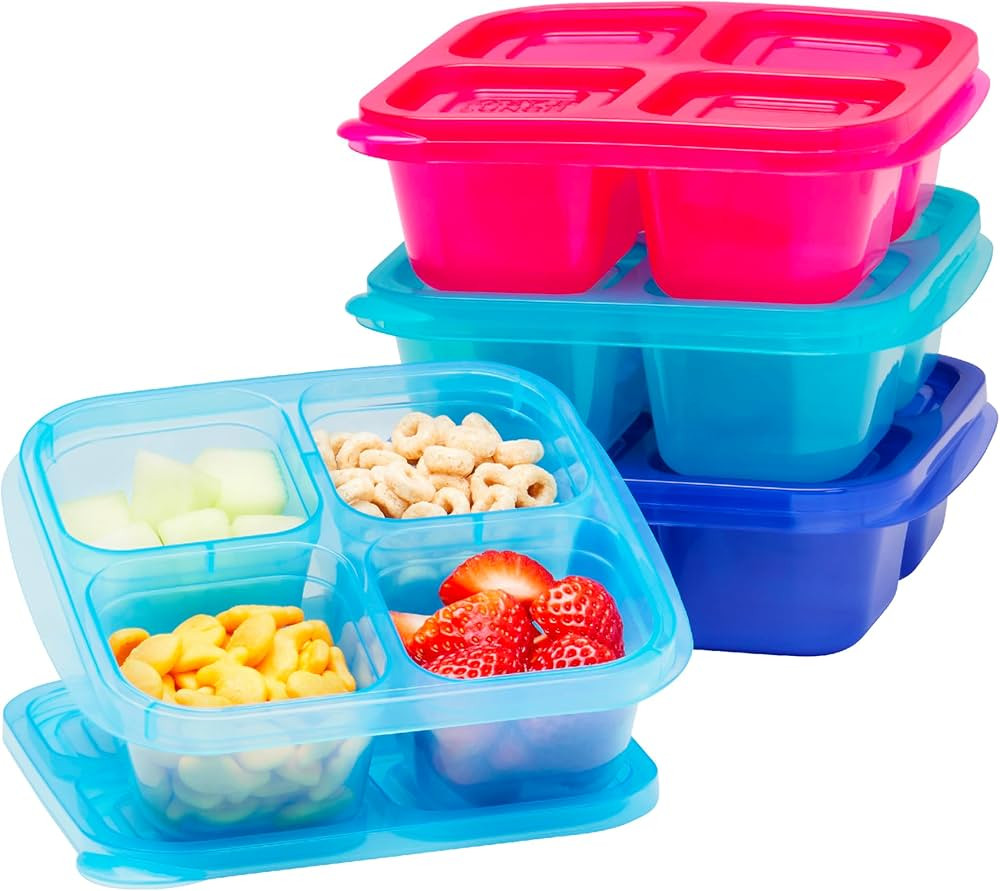 EasyLunchboxes® - Original Stackable Snack Boxes - Reusable 4-Compartment Bento Snack Containers... | Amazon (US)