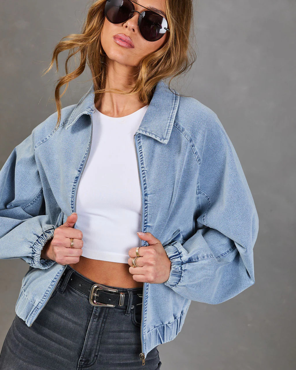 Free Spirits Denim Bomber Jacket | VICI