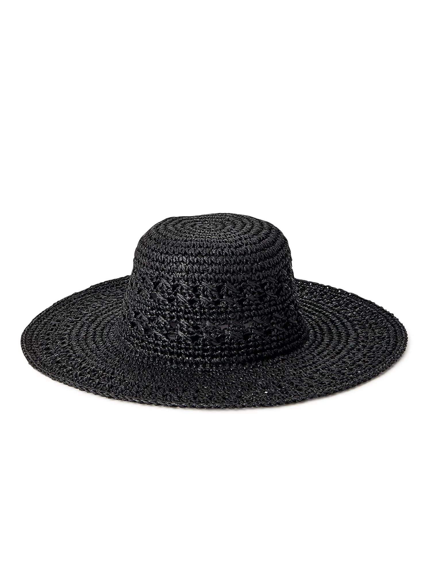 Time And Tru Women's Woven Straw Hat - Walmart.com | Walmart (US)