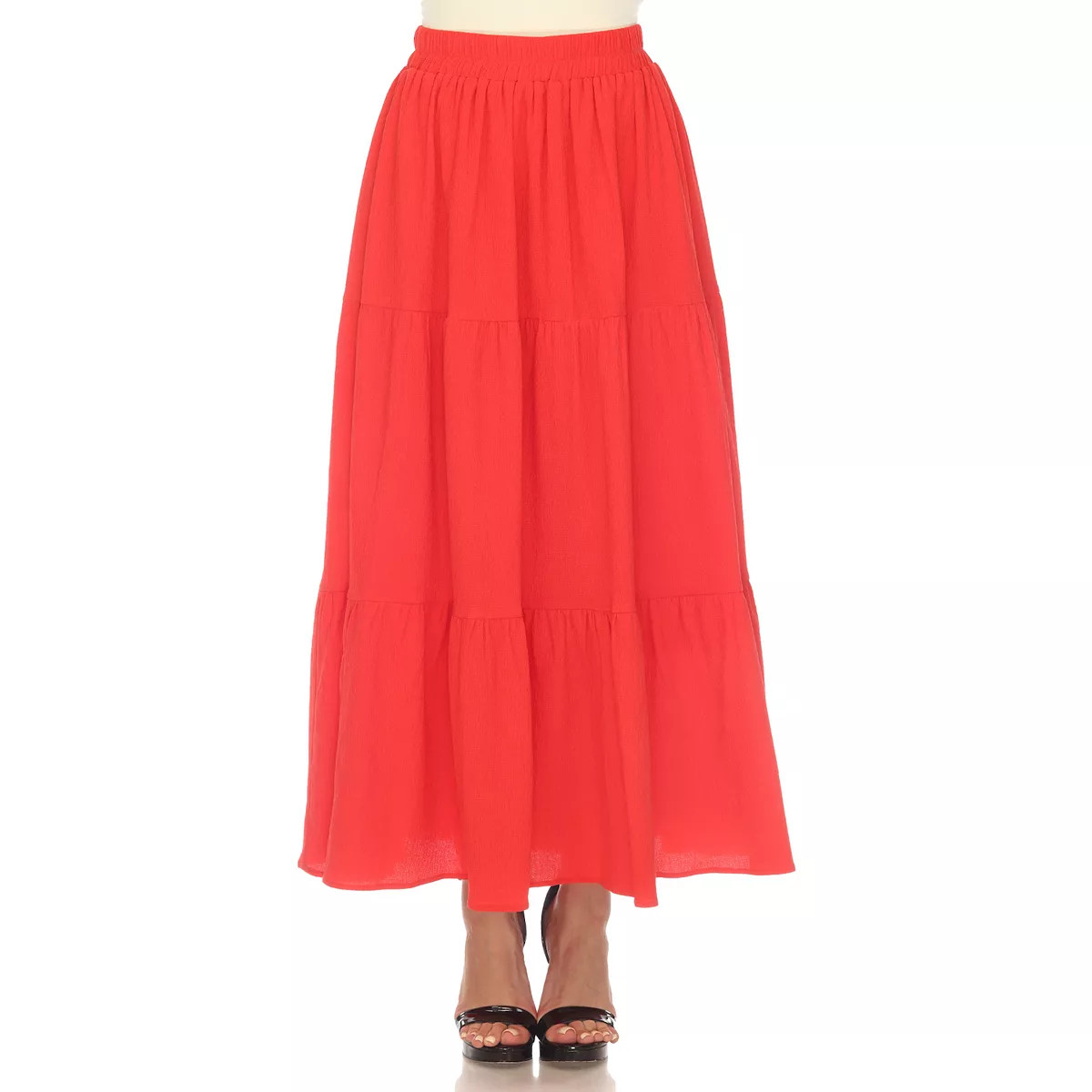 Women's White Mark Pleated Tiered Maxi Skirt | Kohl's