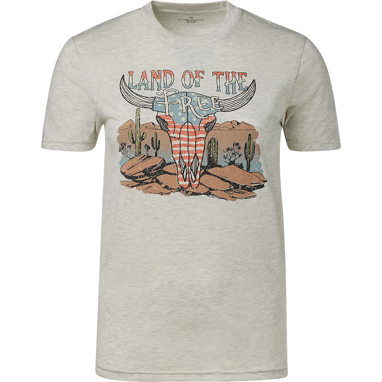 Academy Sports + Outdoors Women's Americana Land Of The Free Cactus T-shirt | Academy Sports + Outdoors