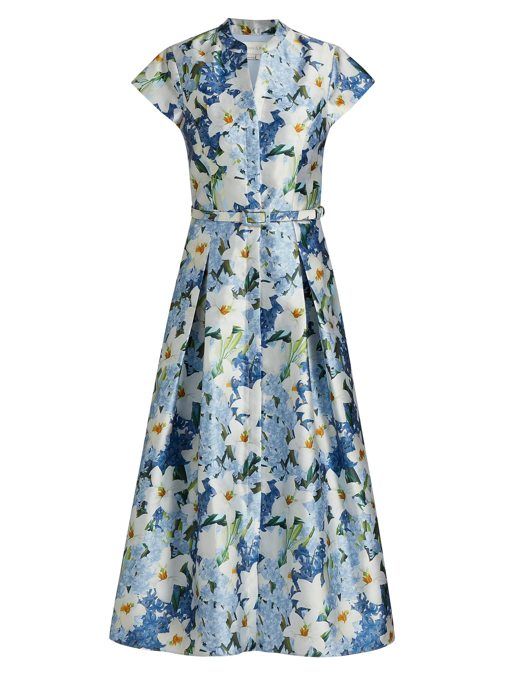 Martine Floral Mikado Midi-Dress | Saks Fifth Avenue