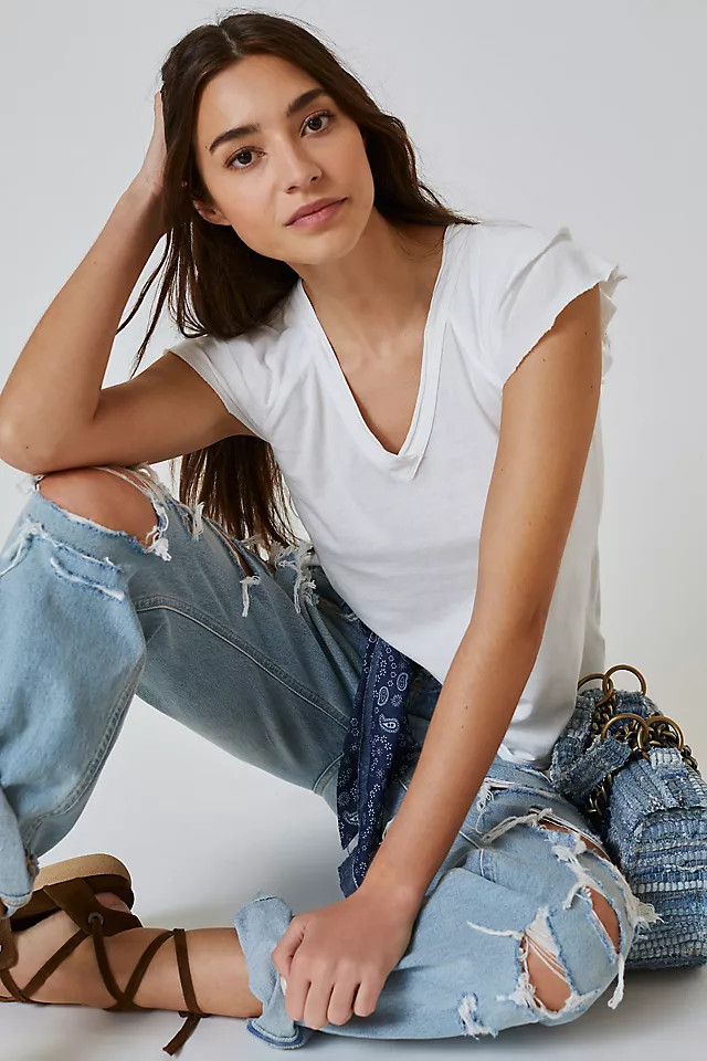 Maeve Catie Ruffle-Sleeved Tee | Anthropologie (US)