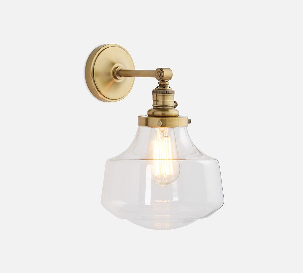 Schoolhouse Glass Straight Arm Sconce | Pottery Barn (US)