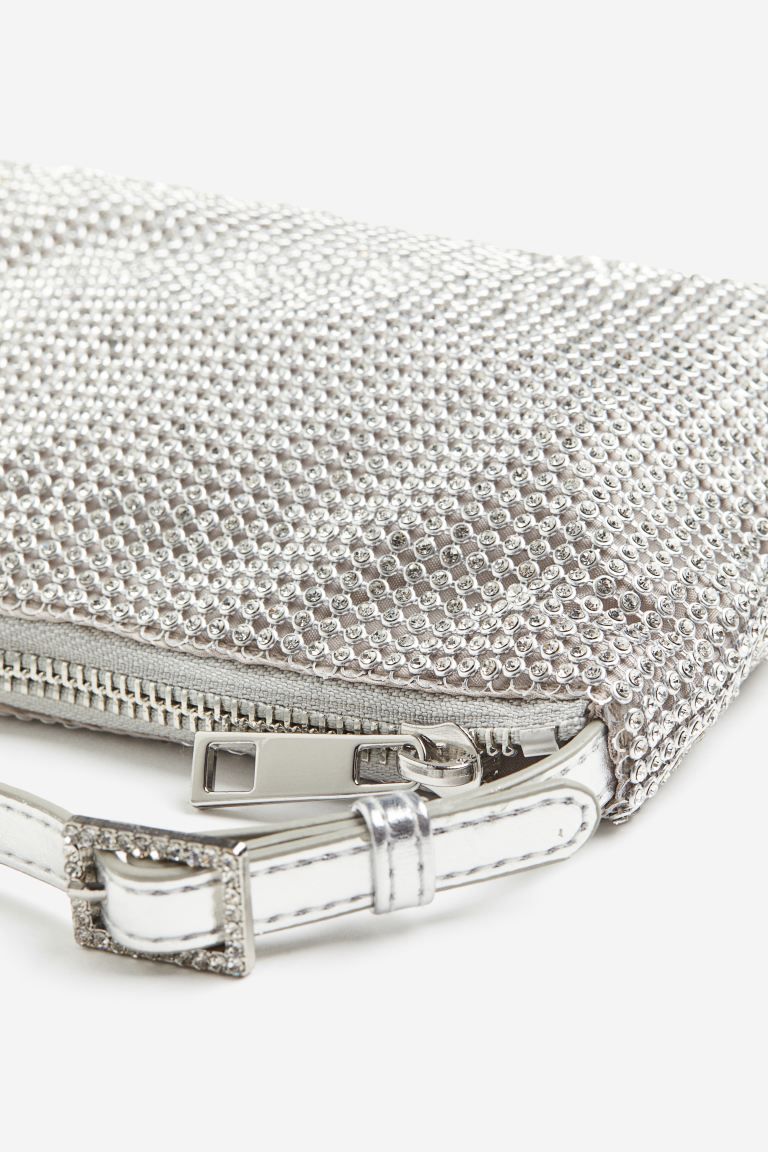 Rhinestone Clutch Bag - Silver-colored - Ladies | H&M US | H&M (US + CA)