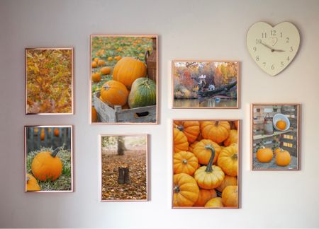 My October Gallery Wall. All prints are my own photography and available in my Etsy shop 🧡🖼  Lots of colourful, seasonal options for your home that can be easily interchanged! Sizes: Smaller ones on my wall are A4 and the larger 2 are 16x12 inches. 

#LTKHalloween #LTKhome #LTKSeasonal