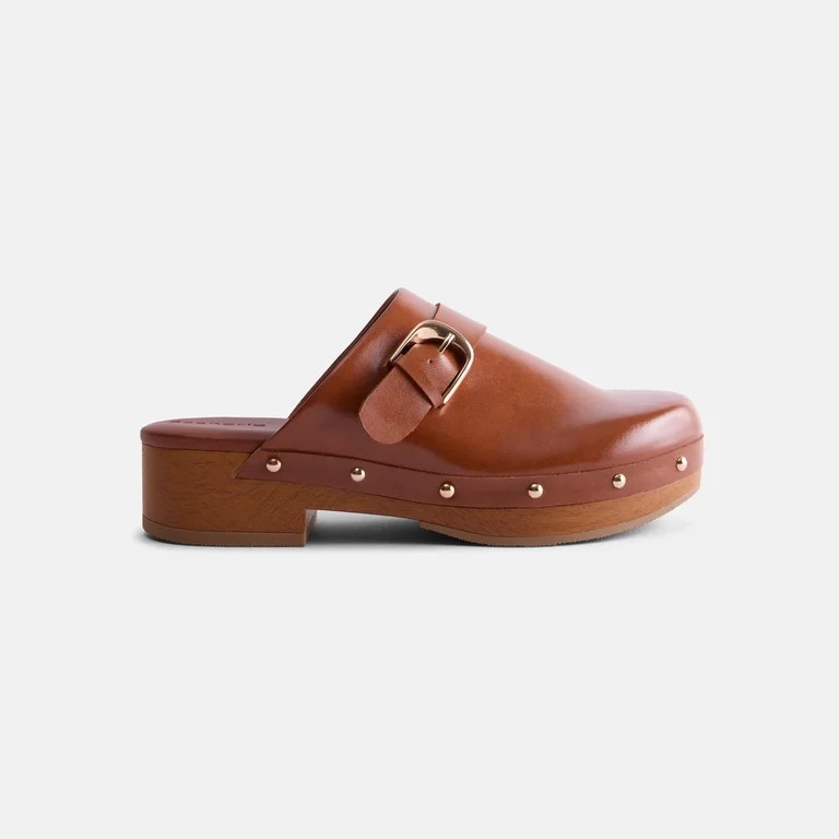 Scenario Women's Studded Faux Leather Platform Clogs | Walmart (US)