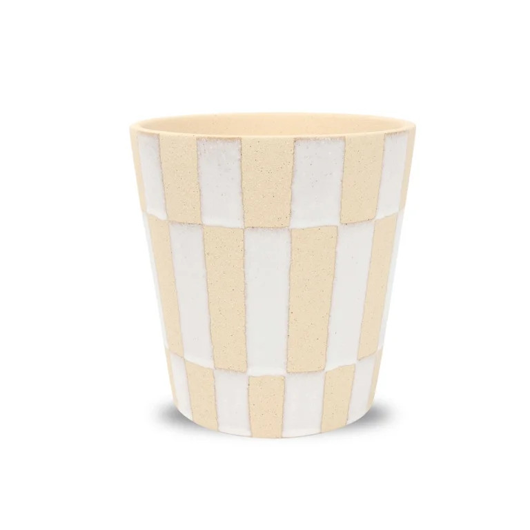 7" Tan & White Checker Ceramic Pot by Ashland  - Spring Floral for Crafting and Home Decor | Walmart (US)