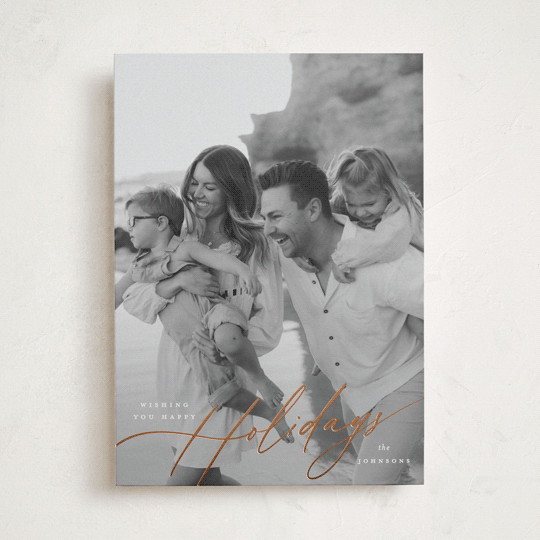 "Elegant Holiday" - Customizable Foil-pressed Holiday Cards in White by Carolyn Nicks. | Minted
