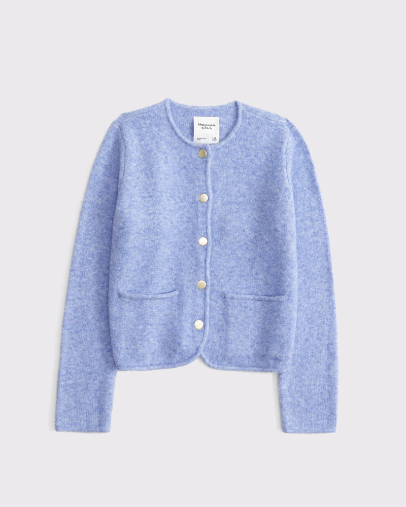 Abercrombie & Fitch Women's Sweater Jacket in Periwinkle - Size S | Abercrombie & Fitch (US)