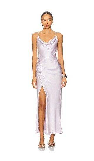 La Lune Cowl Neck Midi Dress in Lilac | Revolve Clothing (Global)