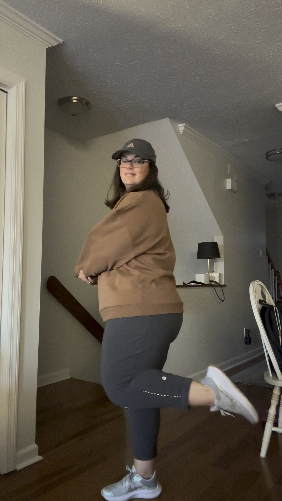 Having a get-ish-done day means comfort and ease. 
Hat: Adidas Superlite in Gray
Top: Nuuds Chocolate OG Sweatshirt
Bottoms: Lululemon Align Highrise Crop in Graphite 
Shoes: Nike Winflo

#LTKfitness #LTKtravel #LTKplussize