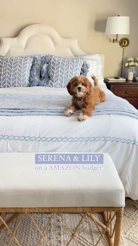 📣Finally found on Amazon!!📣 comment “BEDDING” to get links to shop this gorgeous Amazon ticking stripe king size quilt 3 piece set for hundreds less than Serena & Lily’s version!! I expect this to go fast!! 

Amazon version includes quilt & 2 ruffle shams for a little over $100 & ships free vs. Serena & Lily’s Nantucket stripe king size quilt for $528…and that’s for just the quilt!! 🤯🙌🏻

I actually found our set at HomeGoods and was THRILLED when I spotted it on Amazon so I can share with you all!! Also linked our embroidered duvet set that also looks like Serena & Lily but is from Amazon too! 😍🙌🏻

Also linked our bed, rug, and bench but it’s discontinued 🤍

#LTKsalealert #LTKhome #LTKVideo