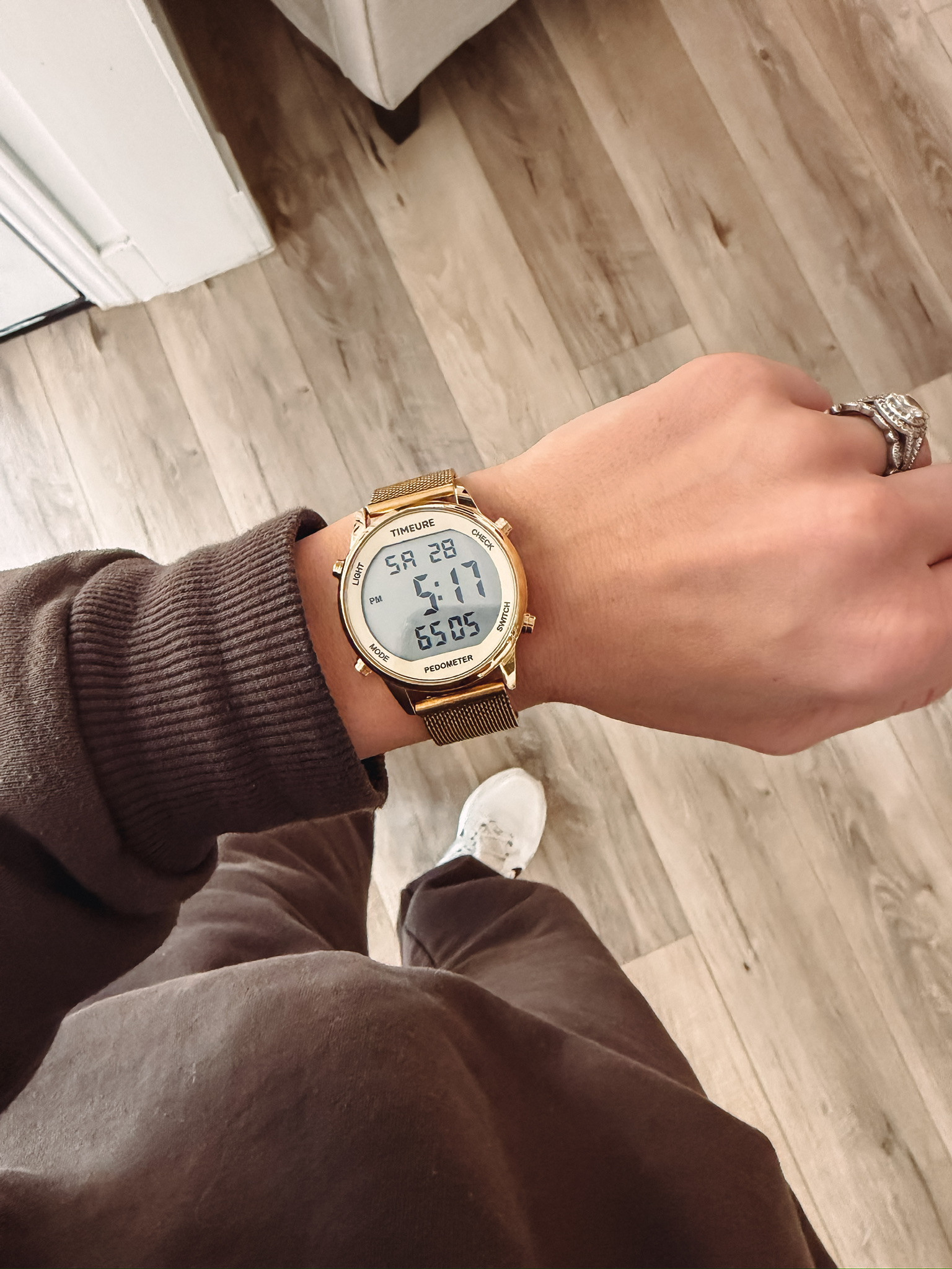 This pedometer watch is exactly what I wanted! Counts steps without all the distracting notifications. Love the stylish stainless steel bracelet - looks like jewelry, not tech. No app or charging needed makes it so simple. Perfect for tracking daily activity without being overwhelmed by features! 

 #PedometerWatch #StepCounter #SimpleWatch #StainlessSteel #LTKAccessories #FitnessWatch #LTKfitnessgoals #LTKmomlife #LTKActive