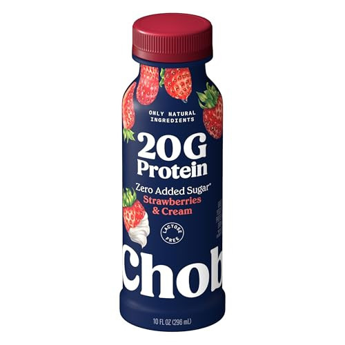 Chobani® 20g Low-Fat Greek Yogurt Drink Strawberries & Cream 10 fl oz | Amazon (US)