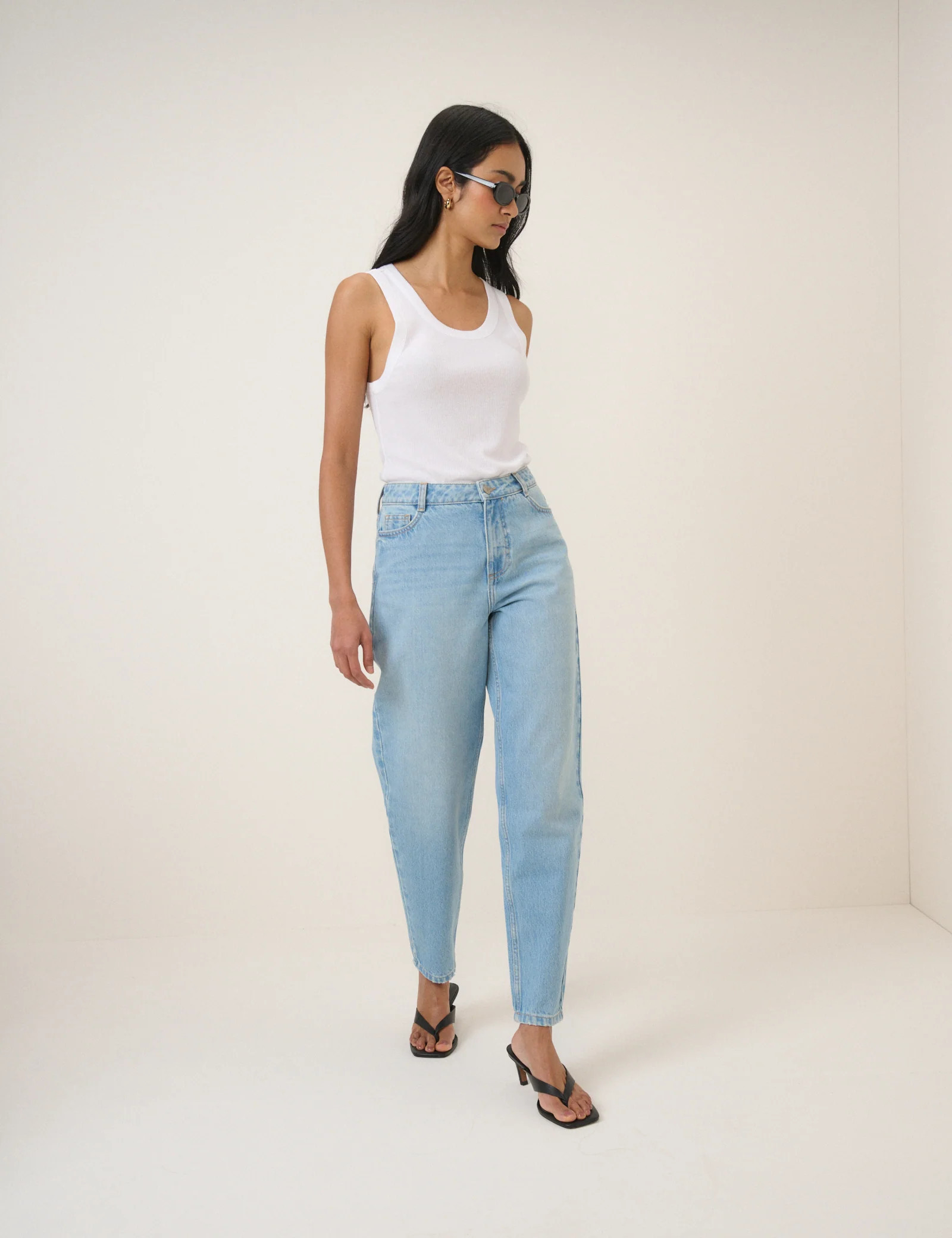 Light Blue Putney Barrel Leg Jeans | Nobody's Child