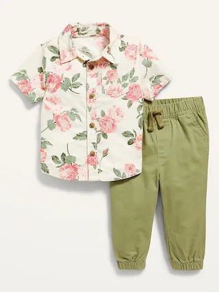 Short-Sleeve Pocket Shirt and Pants Set for Baby | Old Navy (US)