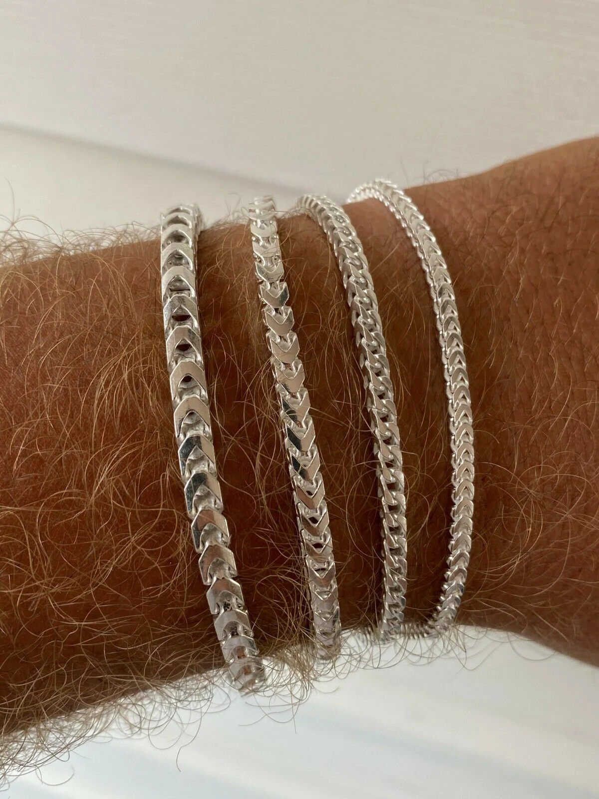 Handmade Sterling Silver Franco Bracelet, Solid 925 Silver Chain | Etsy (Global)